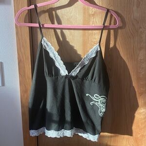 Black Lace Trim Camisole